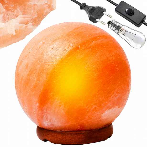 Solná Lampa Himalájská 3 kg kulatý ionizátor vzduchu měsíc Luna 14 cm