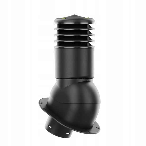 Větrací komín s podstavcem a těsněním Pi fi 150 mm, zateplený, černý