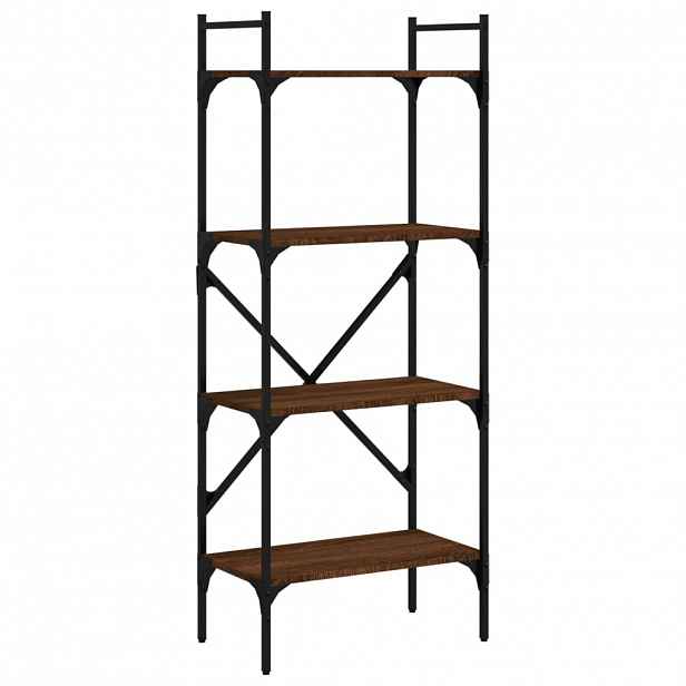 vidaXL Knihovna se 4 policemi hnědý dub 56 x 31,5 x 138,5 cm kompozit