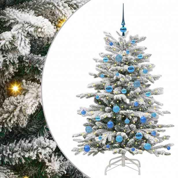 vidaXL Umělý Skládací Vánoční Strom Bílá 150 cm PE a PVC