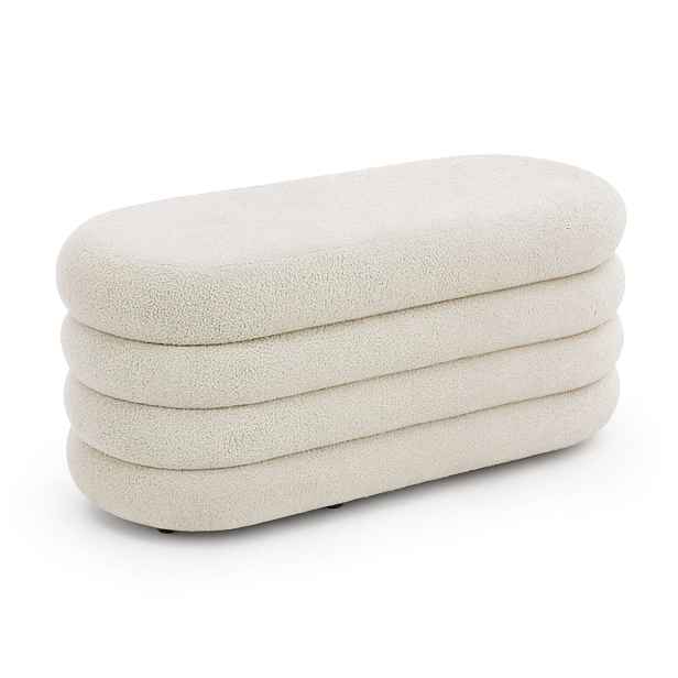 Ak furniture Taburet Puffo I bílý