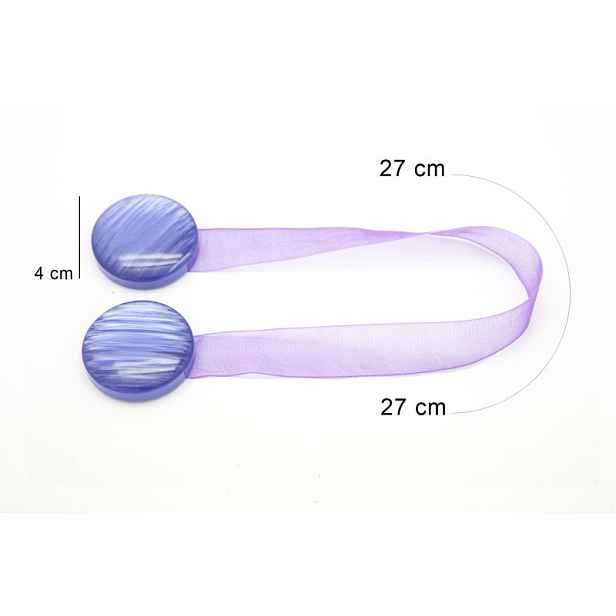 Dekorační ozdobná spona na záclony a závěsy s magnetem MUSA fialová, Ø 4 cm Mybesthome