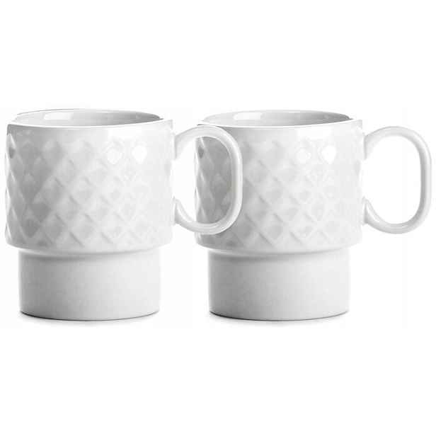 Sagaform Retro Šálek 2 ks 250 ml bílý