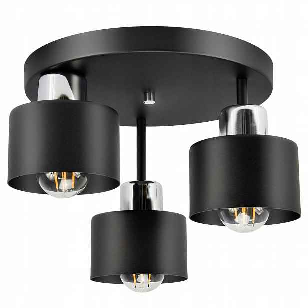 Stropní svítidlo lustr Stropní Svítidlo Kovová Loft Led 3xE27 černá 382-E3 Chrom