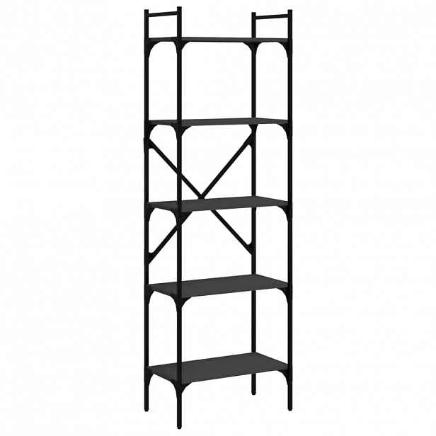 vidaXL Knihovna s 5 policemi černá 56 x 31,5 x 174 cm kompozitní dřevo