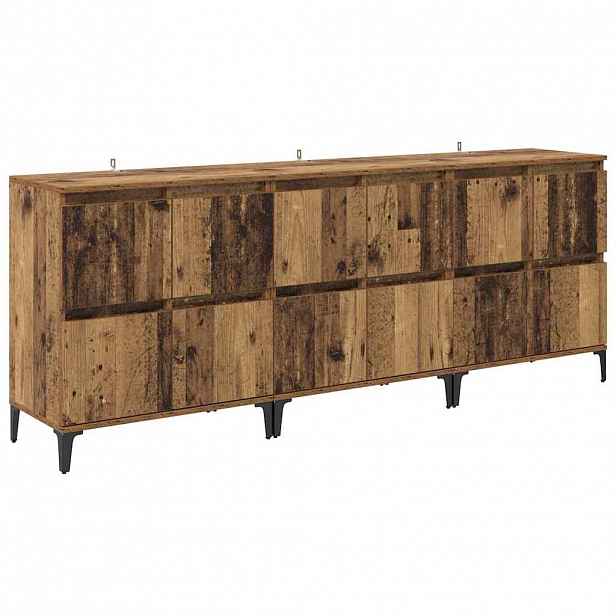 vidaXL Konzole 3 ks Staré dřevo 60 x 35 x 70 cm Kompozitní dřevo