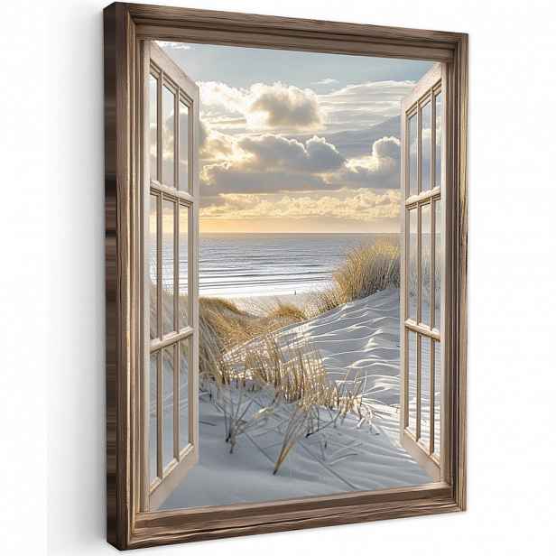 MuchoWow OBRAZ NA PLÁTNĚ výhled - Pláž - Duny - Moře - Příroda 30x40 cm