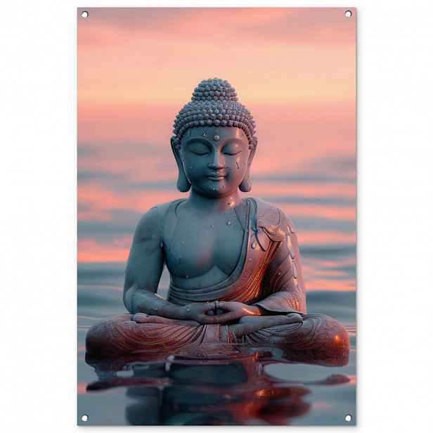 OnlyWow ZAHRADNÍ PLAKÁT Buddha - Socha - Buddha - Voda - Umění - Buddha 80x120 cm
