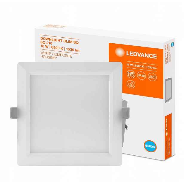 Podomítkový Led panel Stropní Svítidlo Stropní Svítidlo Svítidlo 18W 6500K SQ210 Ledvance