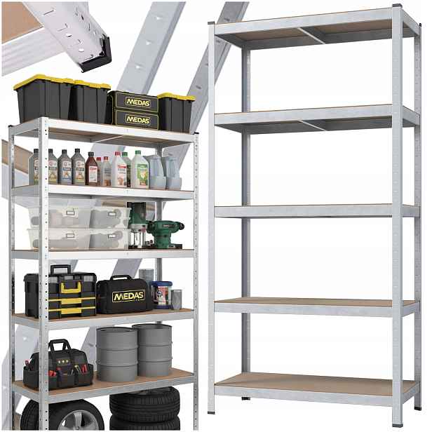 Skladový regál kovový 3v1 180x90x40 cm 875 kg