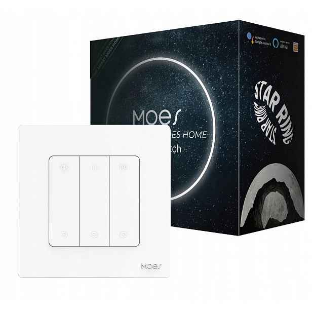 Moes Star Ring Curtain Switch spínač rolet ZigBee2Mqtt Tuya HomeKit