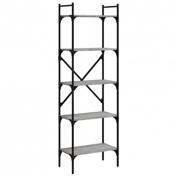 vidaXL Knihovna s 5 policemi šedá sonoma 56 x 31,5 x 174 cm kompozit