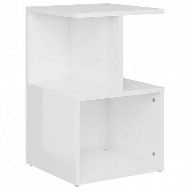 vidaXL Noční stolek bílý s vysokým leskem 35x35x55 cm kompozitní dřevo