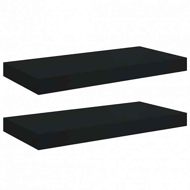 vidaXL Plovoucí nástěnné police 2 ks černé 50 x 23,5 x 3,8 cm MDF