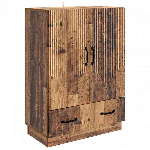 vidaXL Servírovací skříň se zásuvkou Staré dřevo 66 x 34,5 x 92 cm