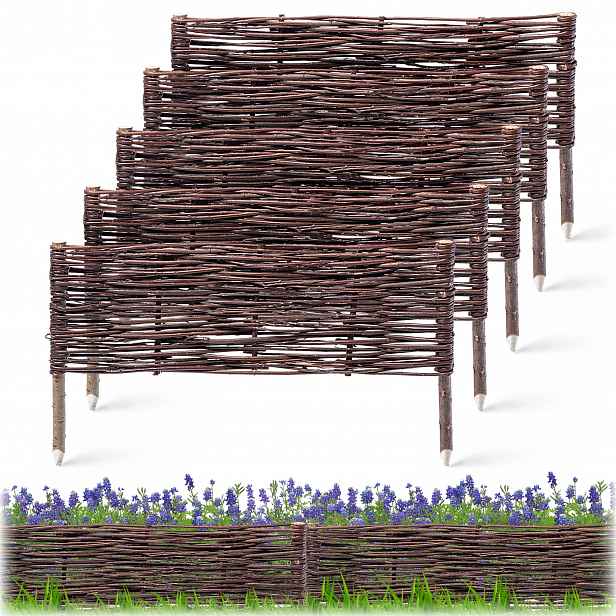 Zahradní Palisáda Proutěná Trávníkový Lem Plot 60x20 cm Sada 5 ks