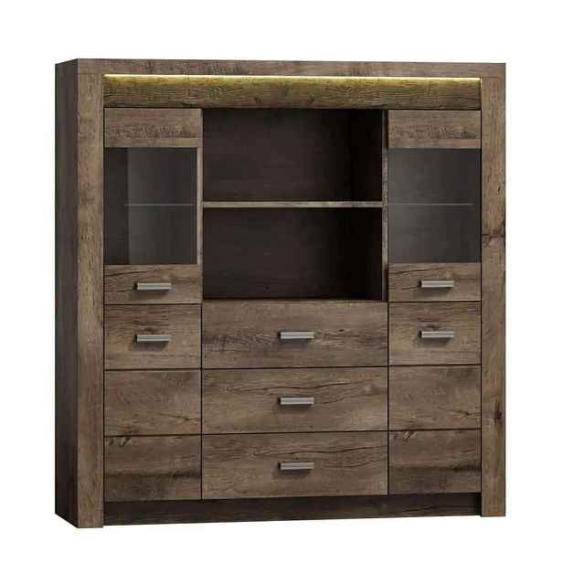 Casarredo Vitrínová komoda INDIANAPOLIS I-22 jasan tmavý
