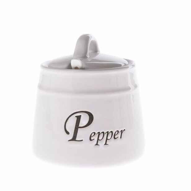 Keramická dóza na pepř Pepper se lžičkou, 430 ml