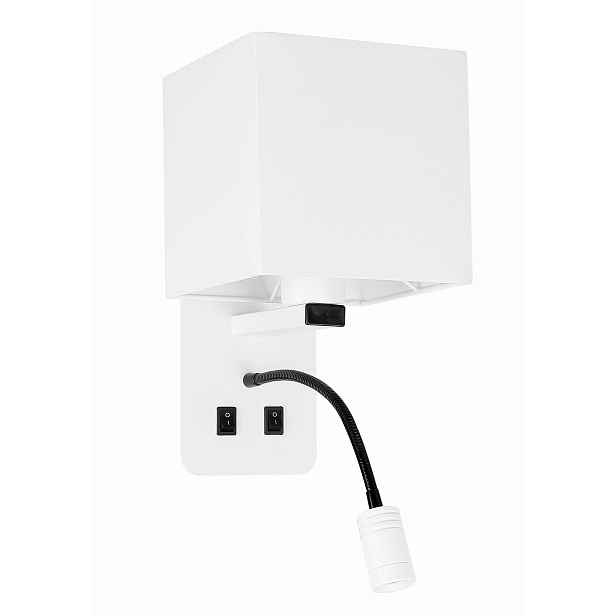 Nástěnné svítidlo s přídavnou lampičkou bílé Candellux