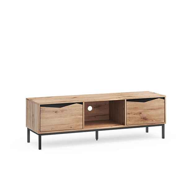 Vicco NÍZKÝ NÁBYTEK POD TELEVIZI Elvano, Dub/Černá, 135.3 x 43.5 cm