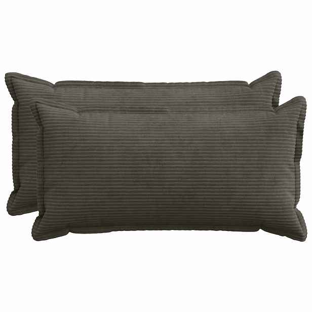 vidaXL Povlak na polštář 2 ks HOUTEN Antracitová 40 x 80 cm manšestr