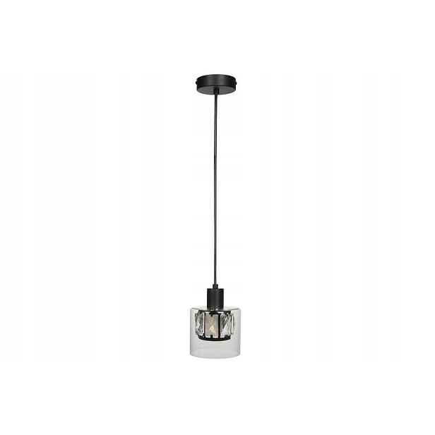 Dekorativní závěsná lampa glamour černá skleněná lampa nad stůl Reality