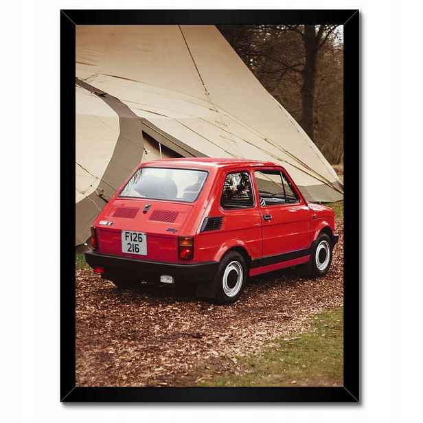 Plakáty v rámu 30x40 Červený malý Fiat 126p