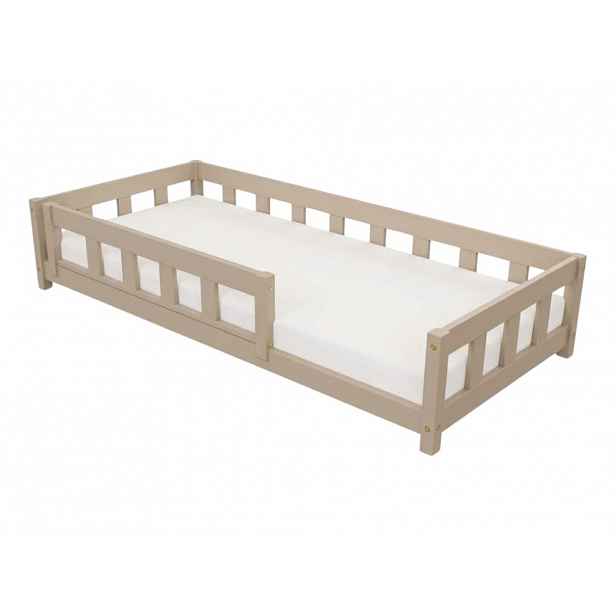 Benlemi Jednolůžková postel PLOTTY se zábranou Zvolte barvu: Béžová, Zvolte rozměr: 90x190 cm, Zvolte zábranu: S jednou zábranou