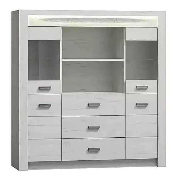 Casarredo Vitrínová komoda INDIANAPOLIS I-22 jasan bílý