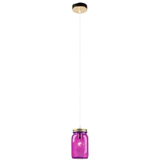 Fialová závěsná lampa ze skla E14 Jar Candellux