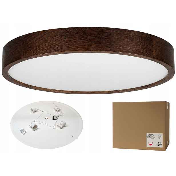 Stropní svítidlo kulatá Led Leja Stropní Svítidlo fi575 Tmavý Dub 4xE27 Výjimečná