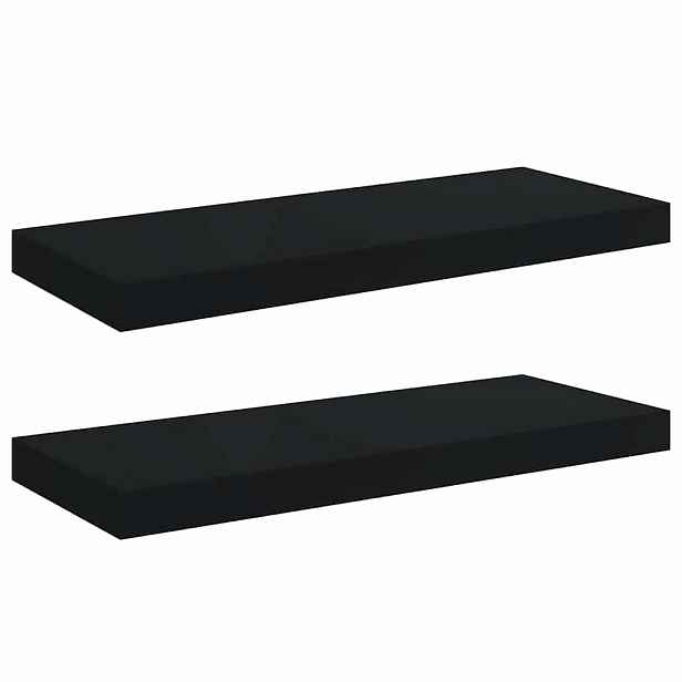 vidaXL Plovoucí nástěnné police 2 ks černé 60 x 23,5 x 3,8 cm MDF