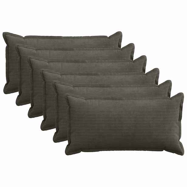 vidaXL Povlak na polštář 6 ks HOUTEN Antracitová 40 x 80 cm manšestr