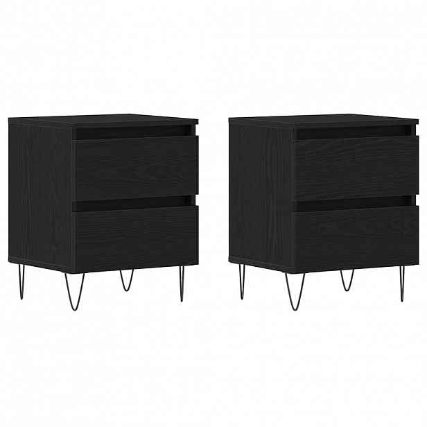 vidaXL Noční skříňka 2 ks Černý dub 40 x 35 x 50 cm Kompozitní dřevo