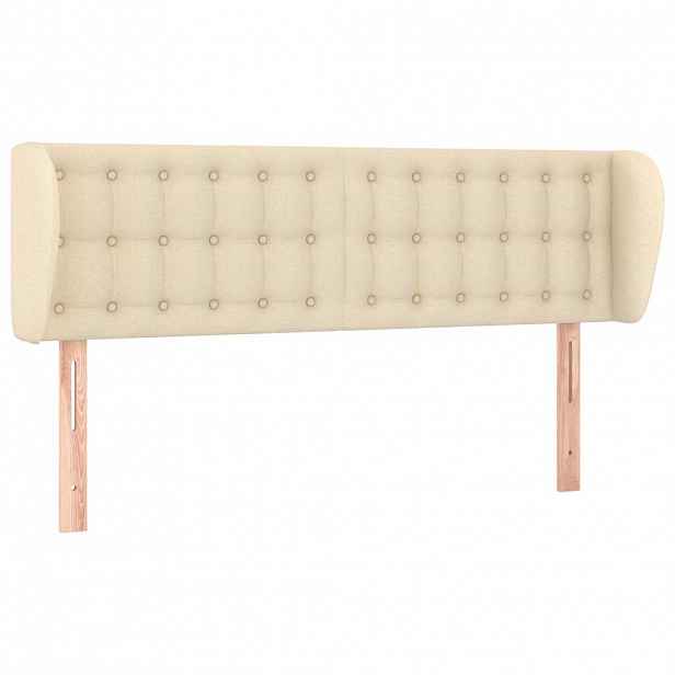 vidaXL Čelo postele typu ušák krémové 147x23x78/88 cm textil