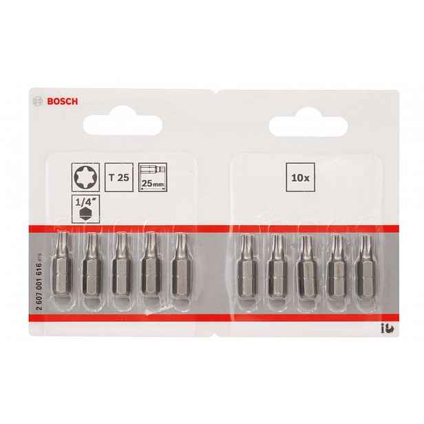 Bosch - Sada bitů T25, délka 25 mm, 10 ks 2607001616