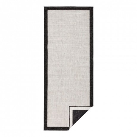 Černo-krémový venkovní koberec Bougari Panama, 80 x 250 cm