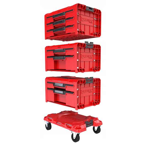 Mobilní boxy na nářadí Qbrick System Pro Red Workshop Drawer Set 3