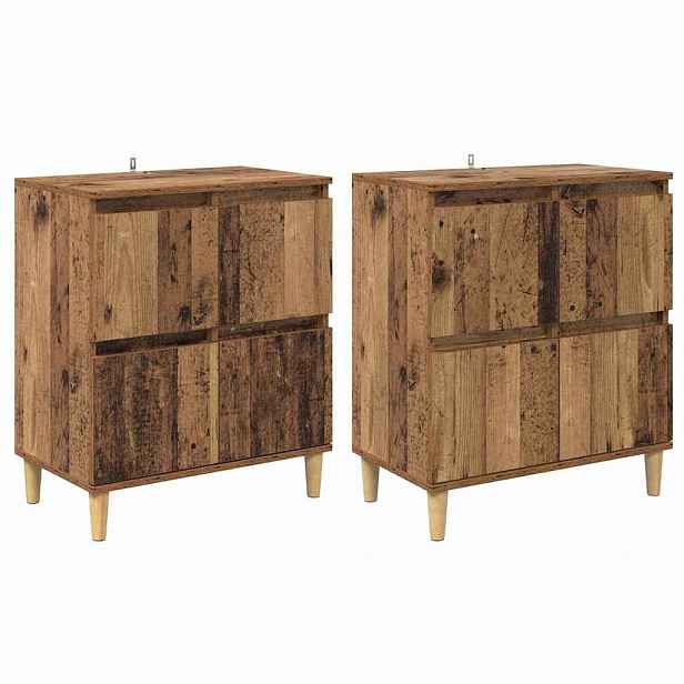 vidaXL Konzole 2 ks Staré dřevo 60 x 35 x 70 cm Kompozitní dřevo