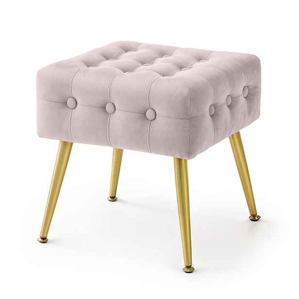Ak furniture Taburet Quadra pudrově růžový