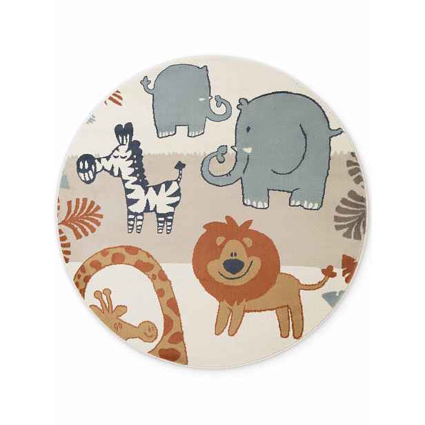 AKCE: 160x160 (průměr) kruh Dětský koberec Adventures 106409 Cream Multicolor kruh, vícebarevná, dětský pokoj, Hanse Home