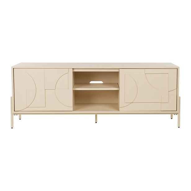 Béžový TV stolek v dekoru dubu 160x60x40 cm Faces – Zuiver