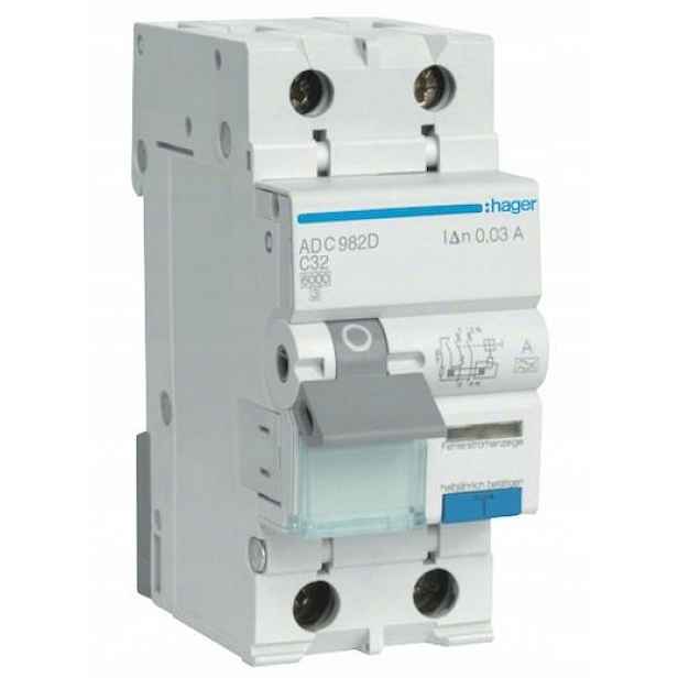 Nadproudový spínač ADC916D 16A B 30mA Ac Hager