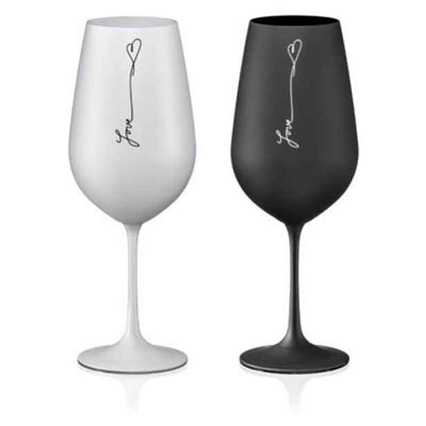 sklen. 550ml, 2ks, LOVE, černý Crystalex, 40729/550/S1785, DB