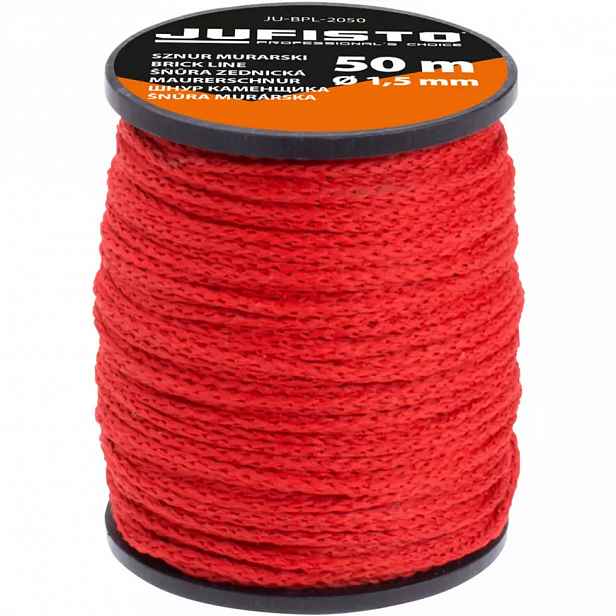 Stavební provázek pletený Jufisto 50 m červený 1,5 mm