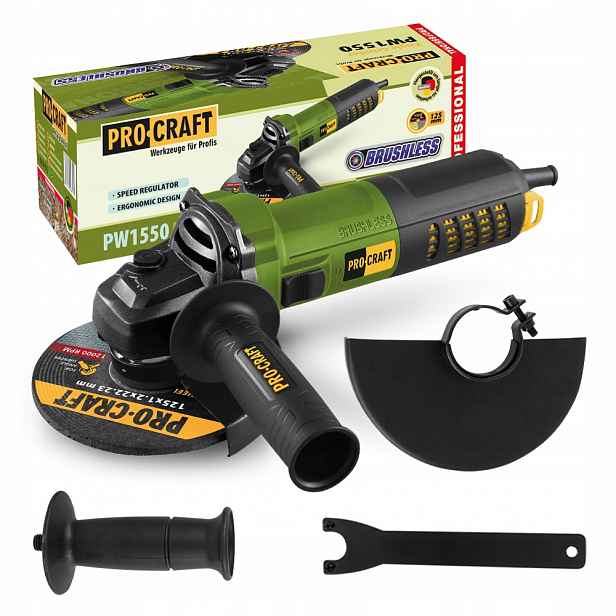 Úhlová bruska Brushless Procraft PW1550, 125mm