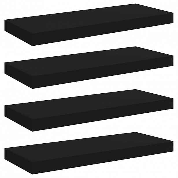 vidaXL Plovoucí nástěnné police 4 ks černé 60 x 23,5 x 3,8 cm MDF