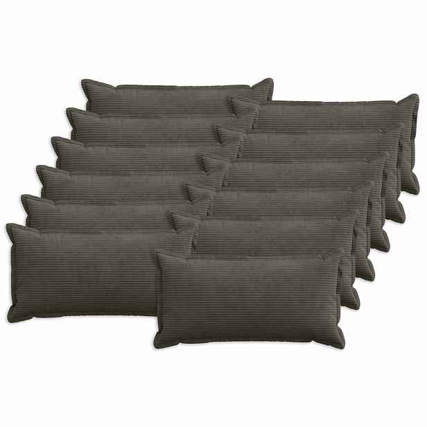 vidaXL Povlak na polštář 12 ks HOUTEN Antracitová 40 x 80 cm manšestr