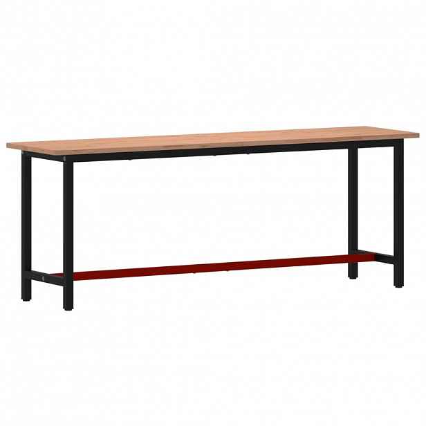 vidaXL Pracovní stůl 220 x 55 x 81,5 cm masivní bukové dřevo a kov