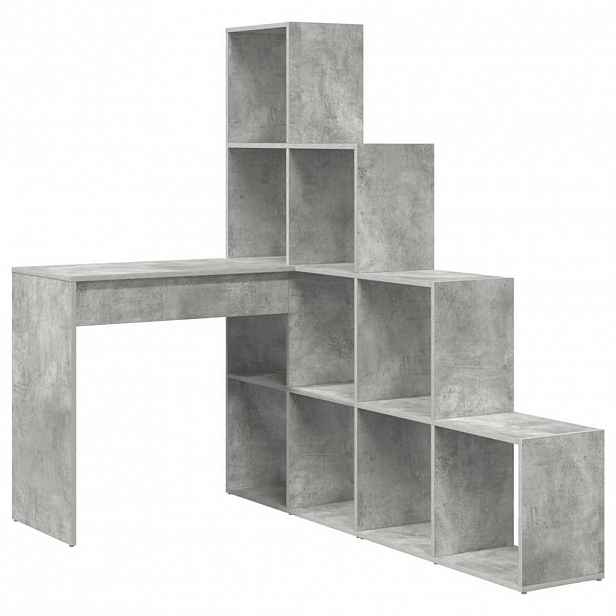 vidaXL Rohový psací stůl Betonově šedá 101,5 x 149,5 x 149,5 cm